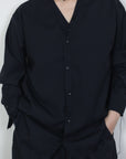 mayumi murasawa shirt_ウールネイビー _Vシャツ