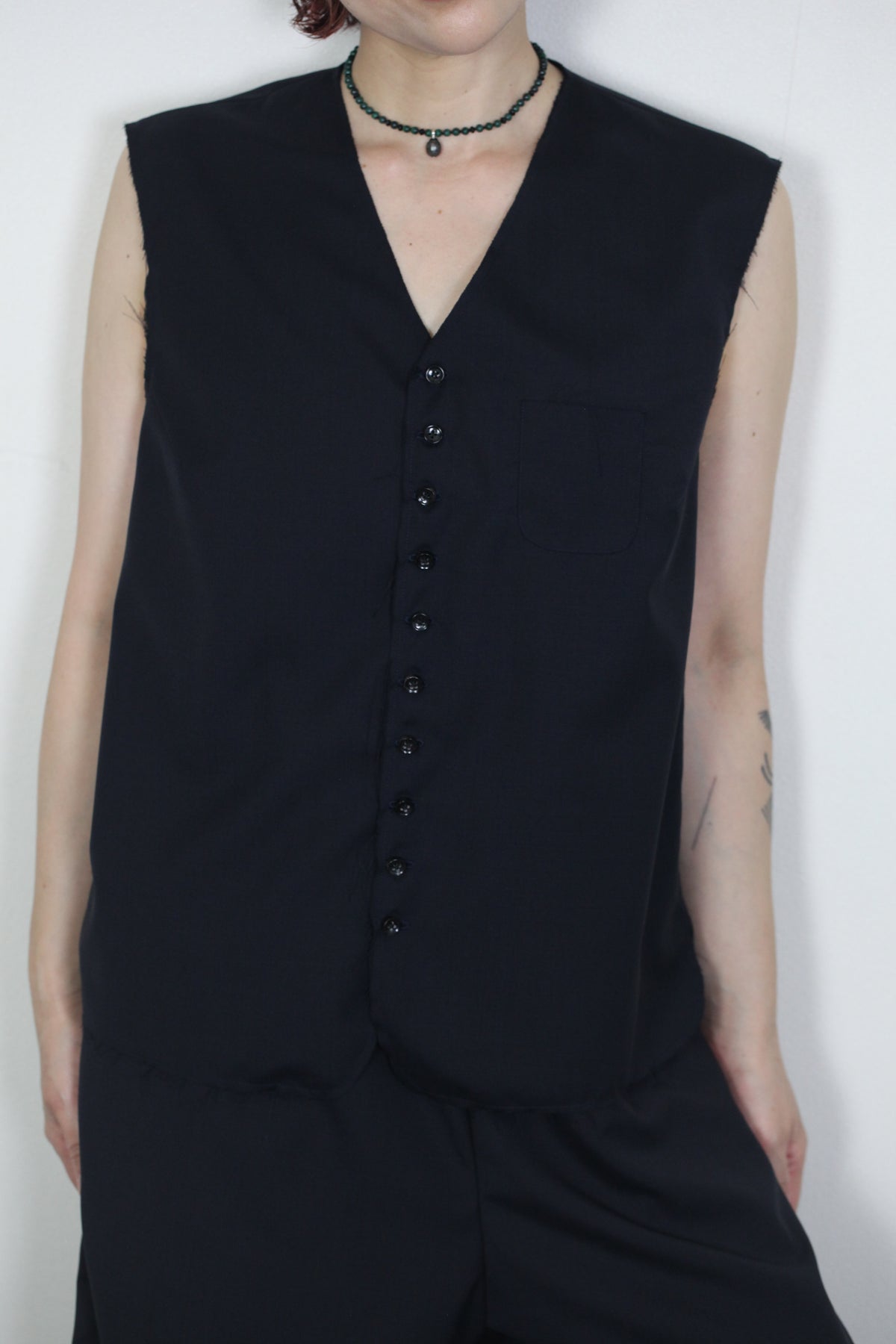 mayumi murasawa shirt_ウールネイビー _ベスト