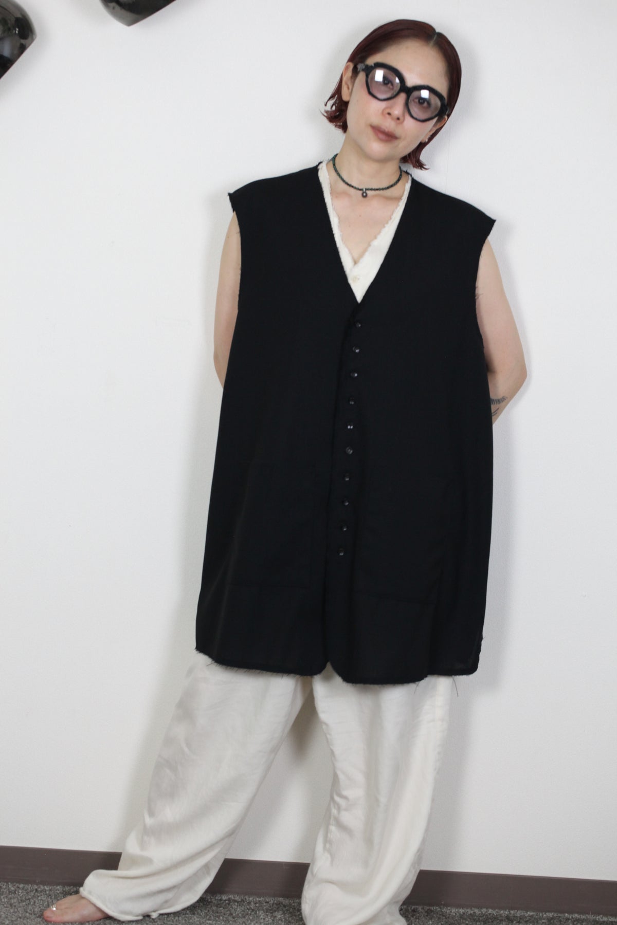 mayumi murasawa shirt_ウールネイビー _ベスト