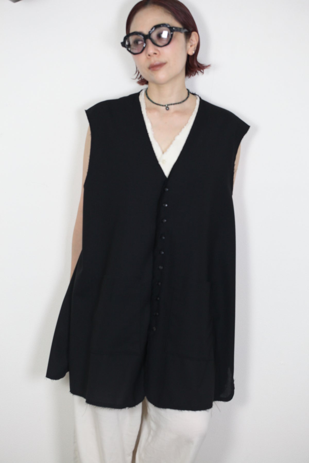 mayumi murasawa shirt_ウールネイビー _ベスト