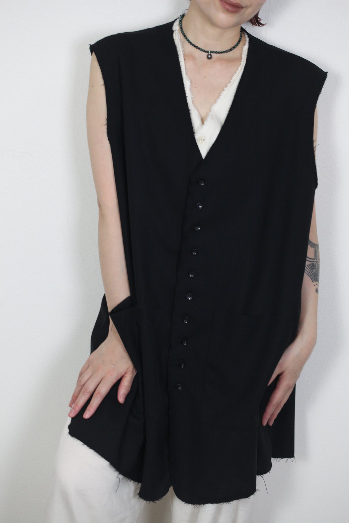 mayumi murasawa shirt_ウールネイビー _ベスト