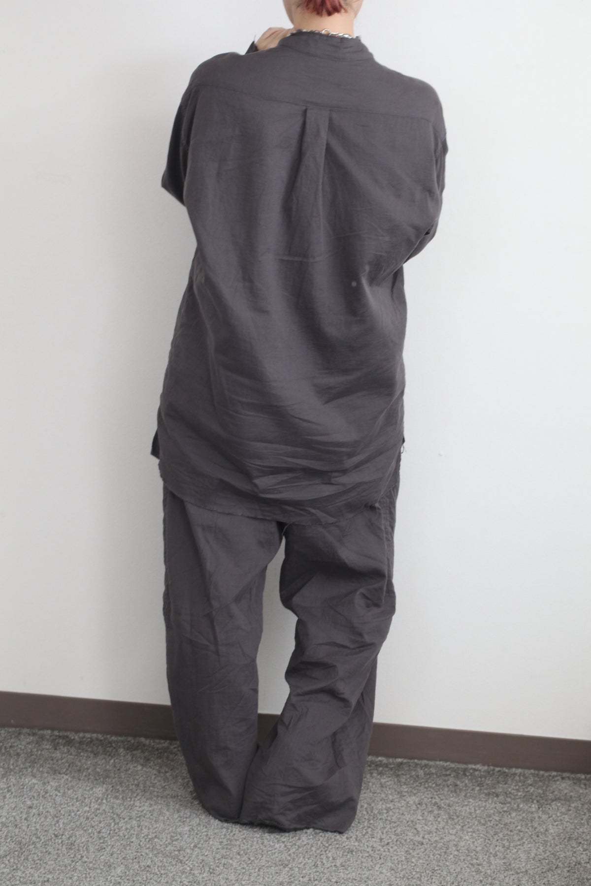 mayumi murasawa shirt_オーガニックコットングレー_セットアップ