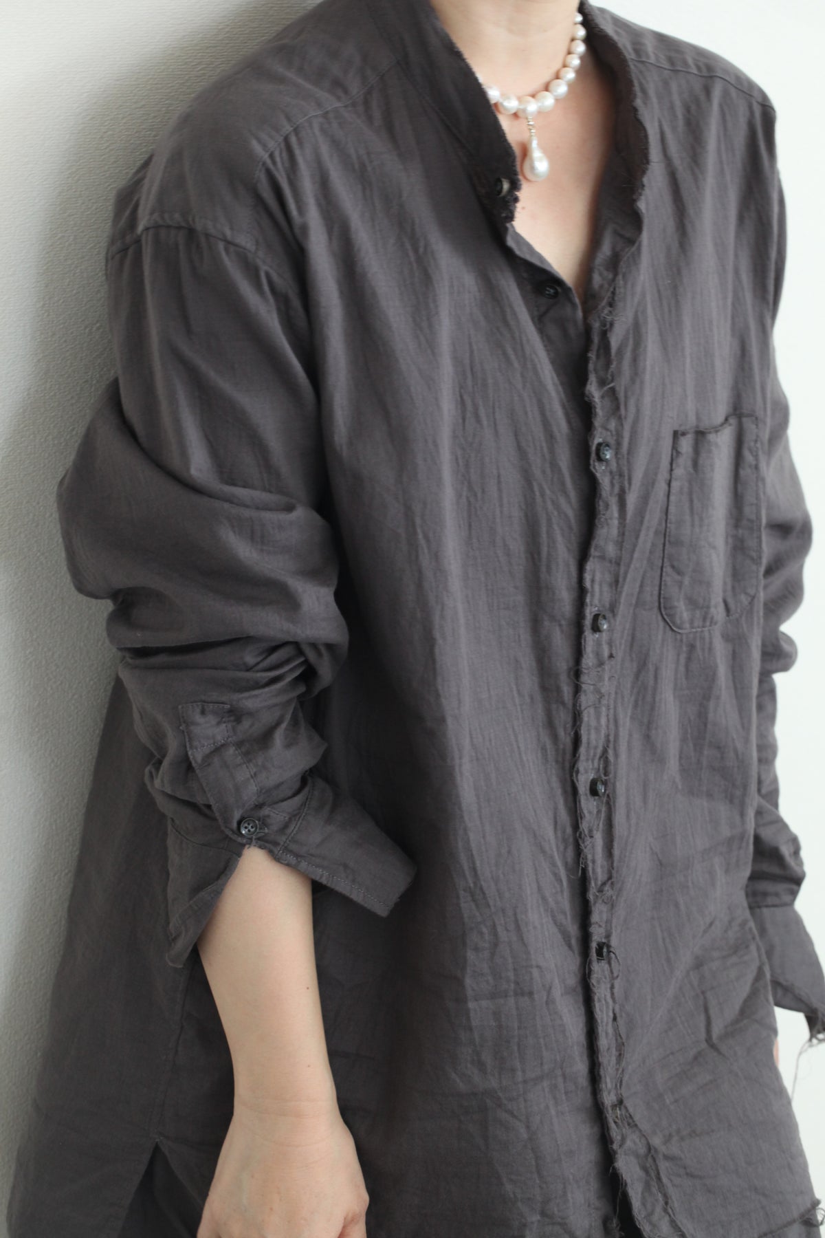 mayumi murasawa shirt_オーガニックコットングレー_セットアップ