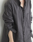 mayumi murasawa shirt_オーガニックコットングレー_セットアップ