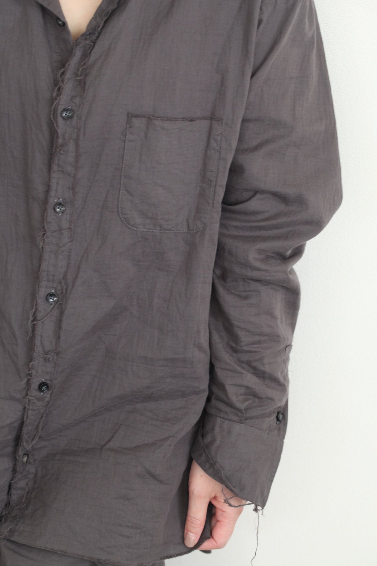 mayumi murasawa shirt_オーガニックコットングレー_セットアップ
