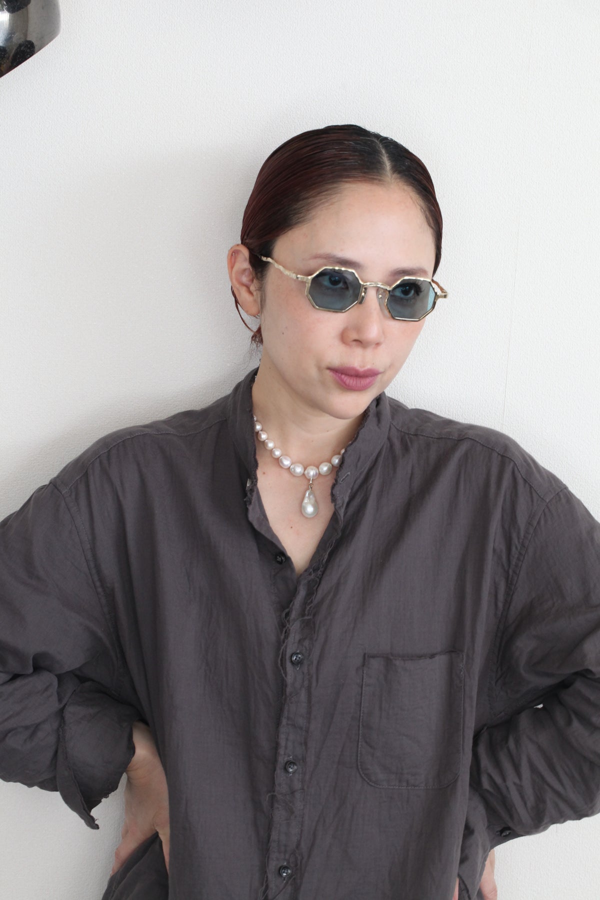 mayumi murasawa shirt_オーガニックコットングレー_セットアップ