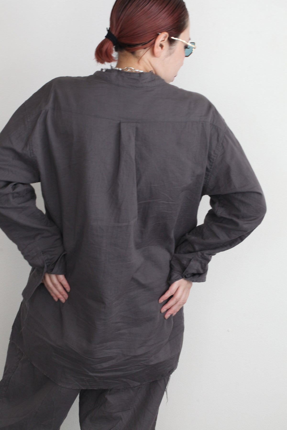 mayumi murasawa shirt_オーガニックコットングレー_セットアップ
