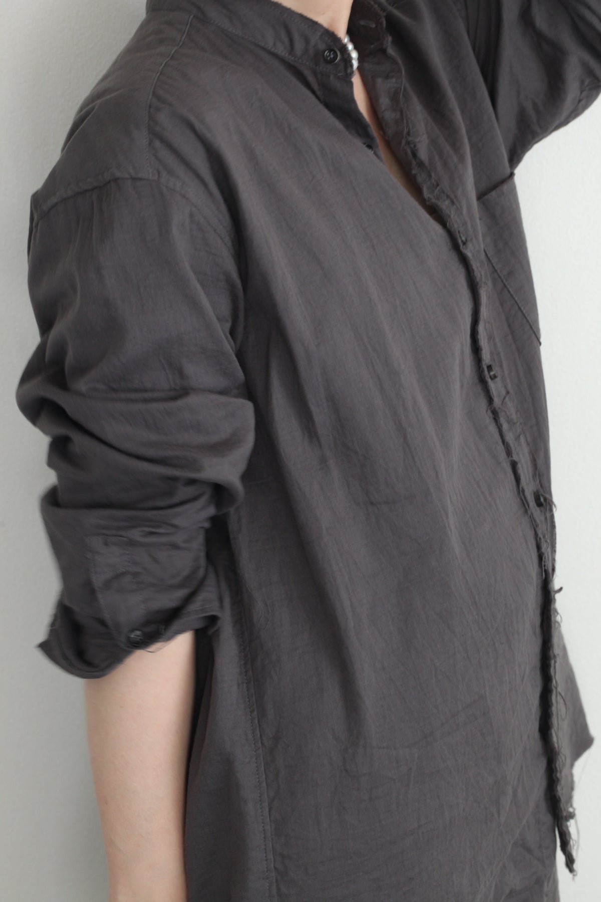 mayumi murasawa shirt_オーガニックコットングレー_セットアップ
