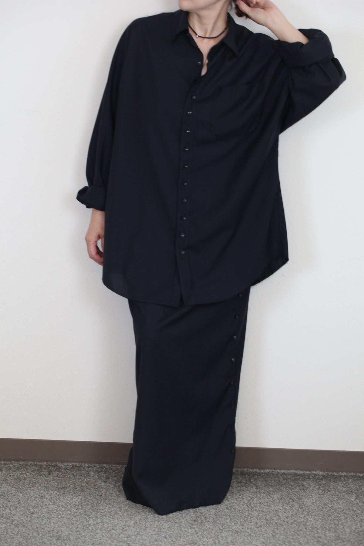 Yang Shirt ヤンシャツ_ウールネイビー