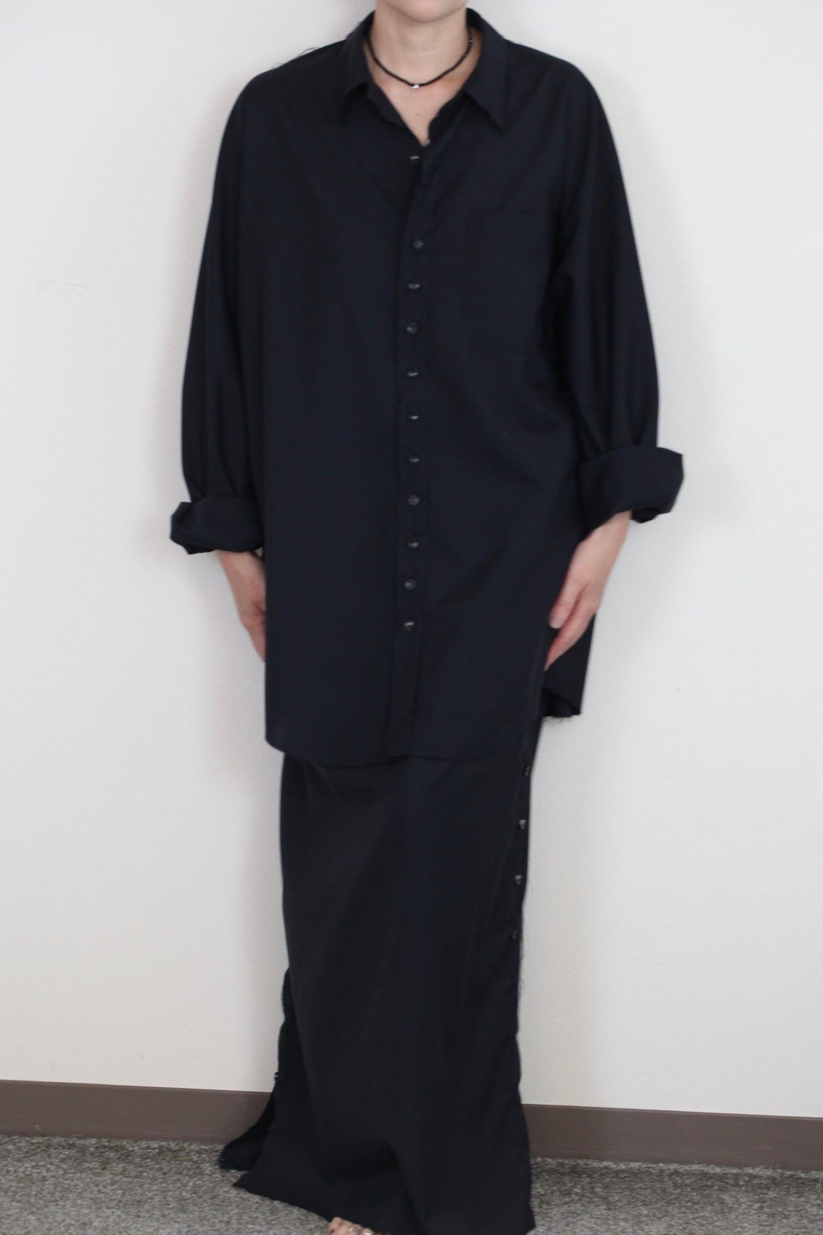 Yang Skirt ヤンスカート_ウールネイビー