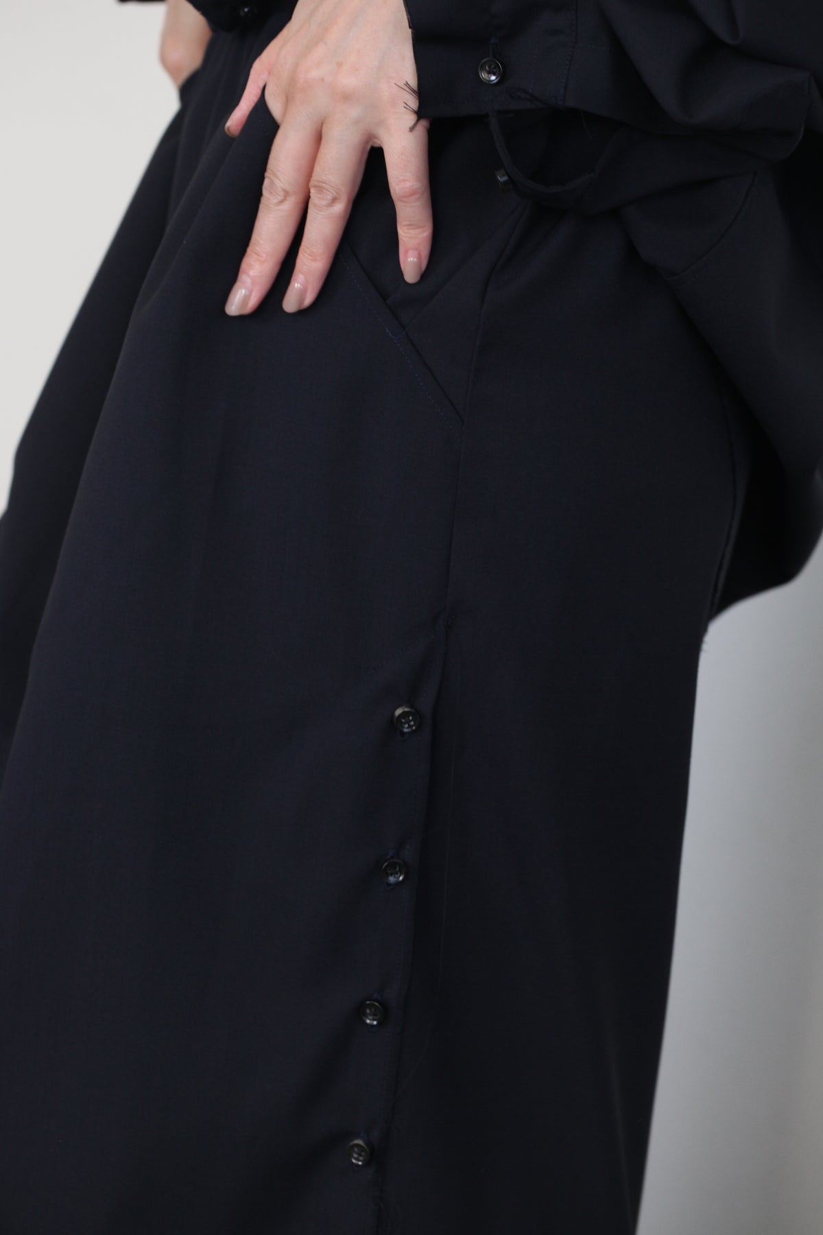 Yang Skirt ヤンスカート_ウールネイビー