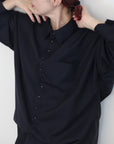 Yang Shirt ヤンシャツ_ウールネイビー
