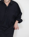 Yang Shirt ヤンシャツ_ウールネイビー