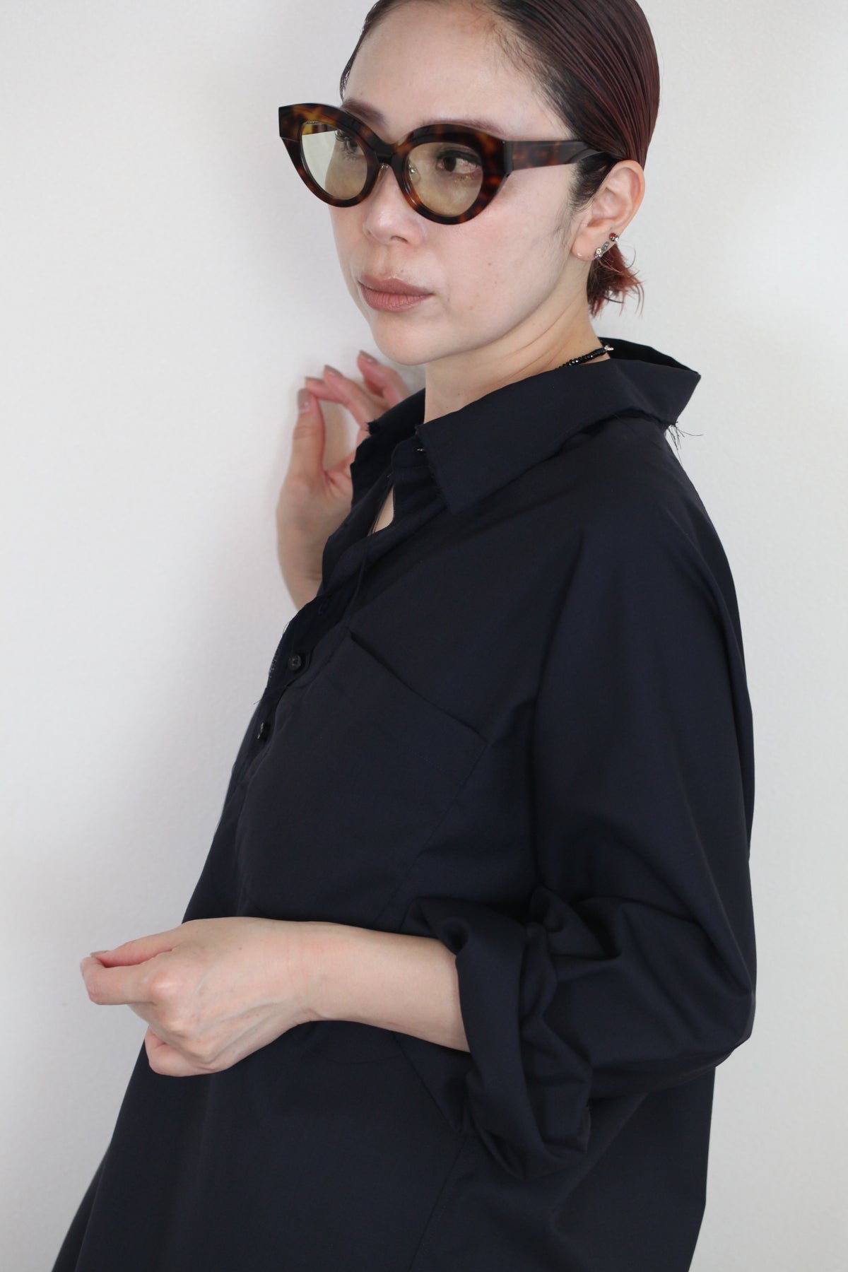 Yang Shirt ヤンシャツ_ウールネイビー