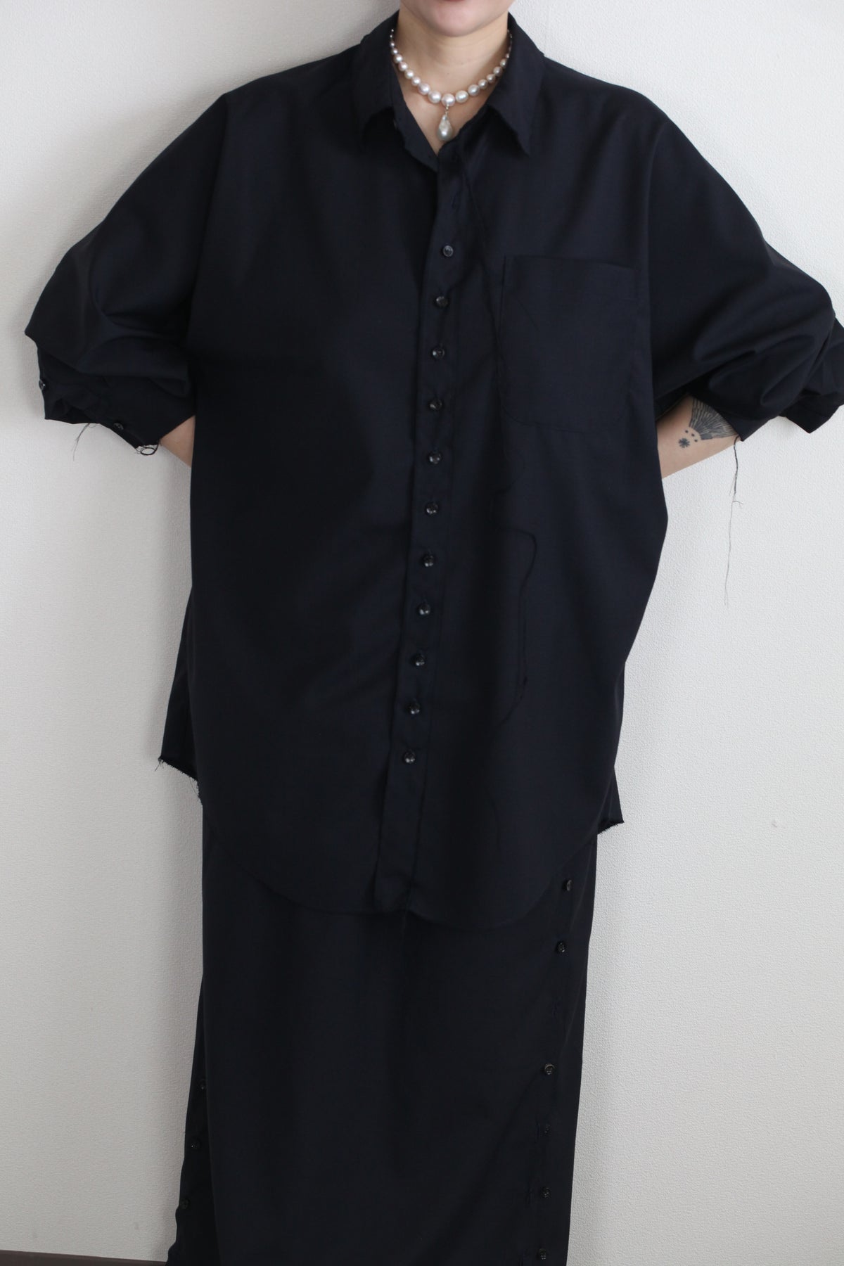 Yang Shirt ヤンシャツ_ウールネイビー