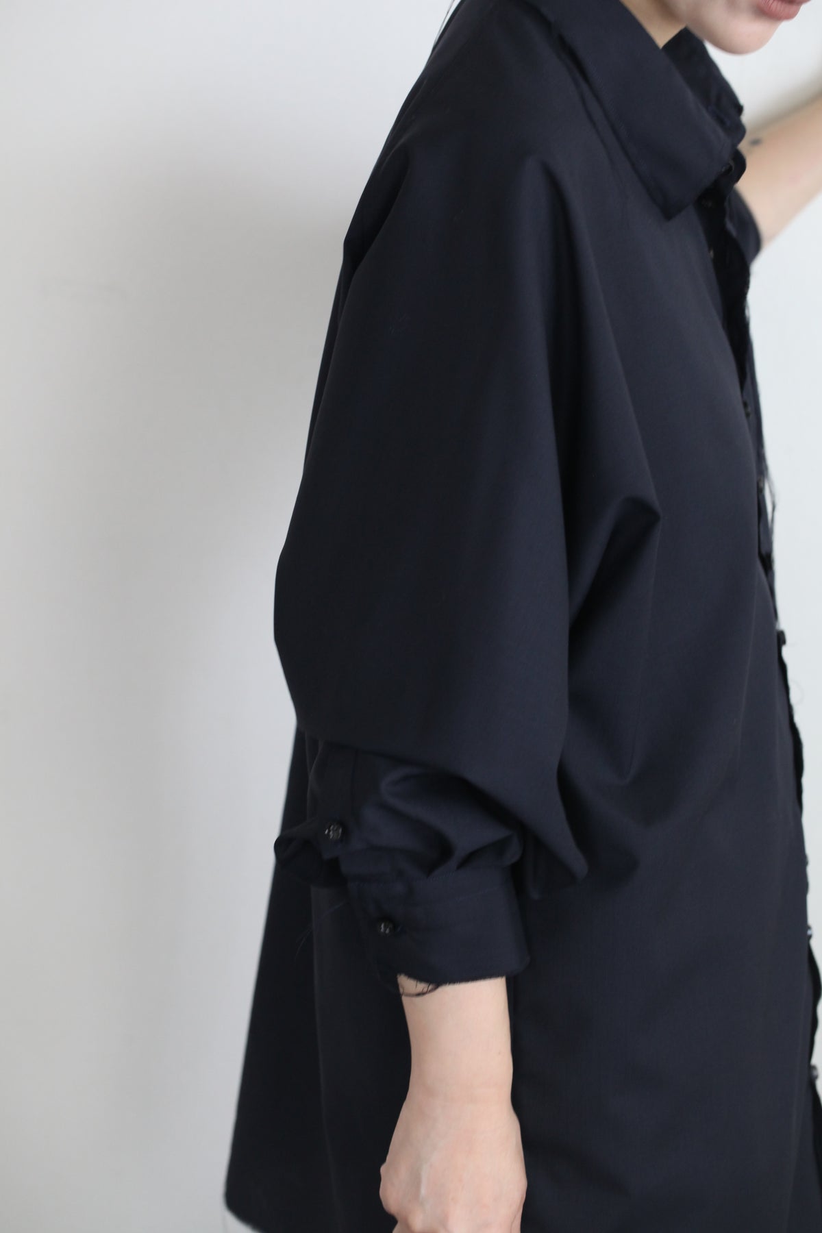 Yang Shirt ヤンシャツ_ウールネイビー
