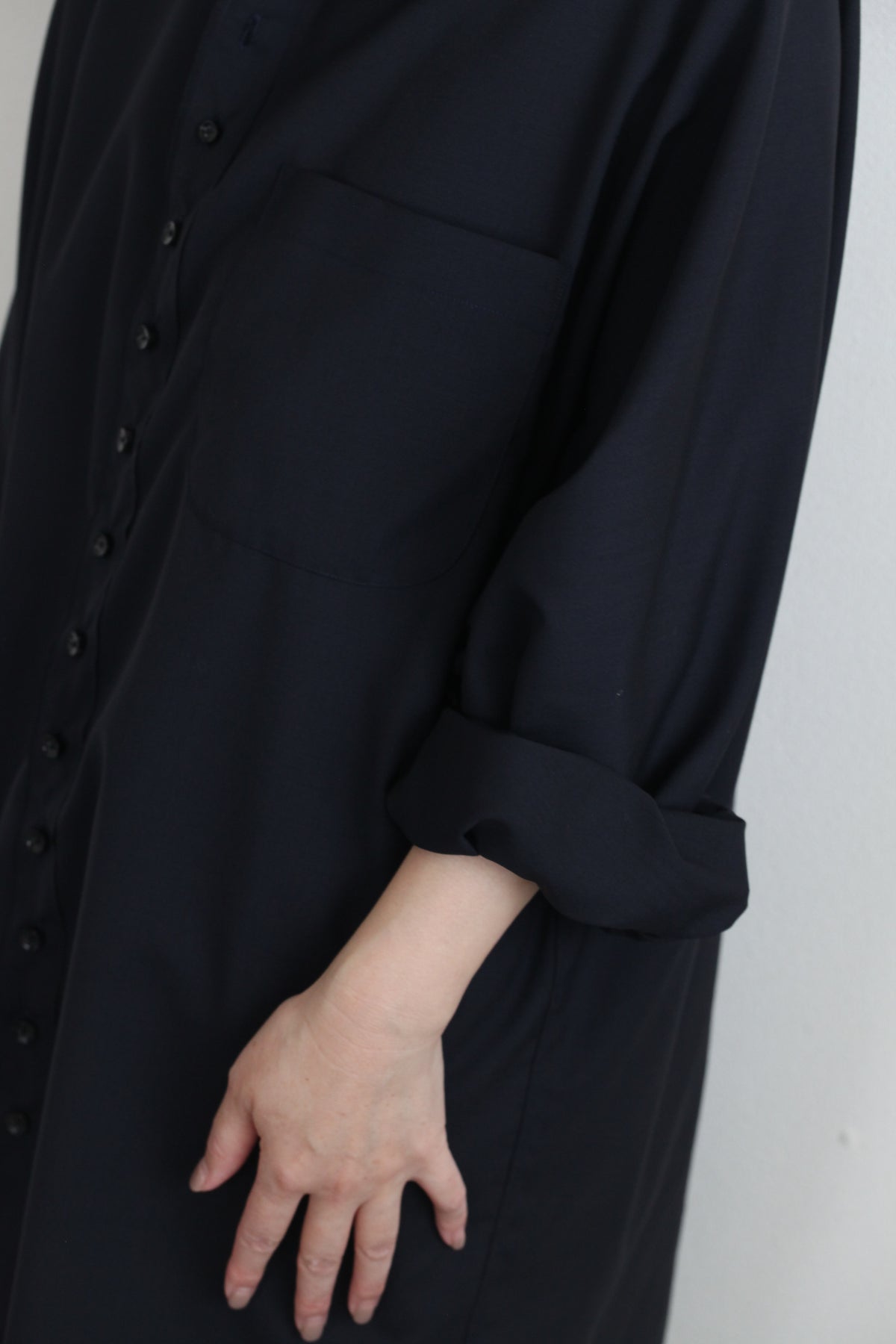Yang Shirt ヤンシャツ_ウールネイビー