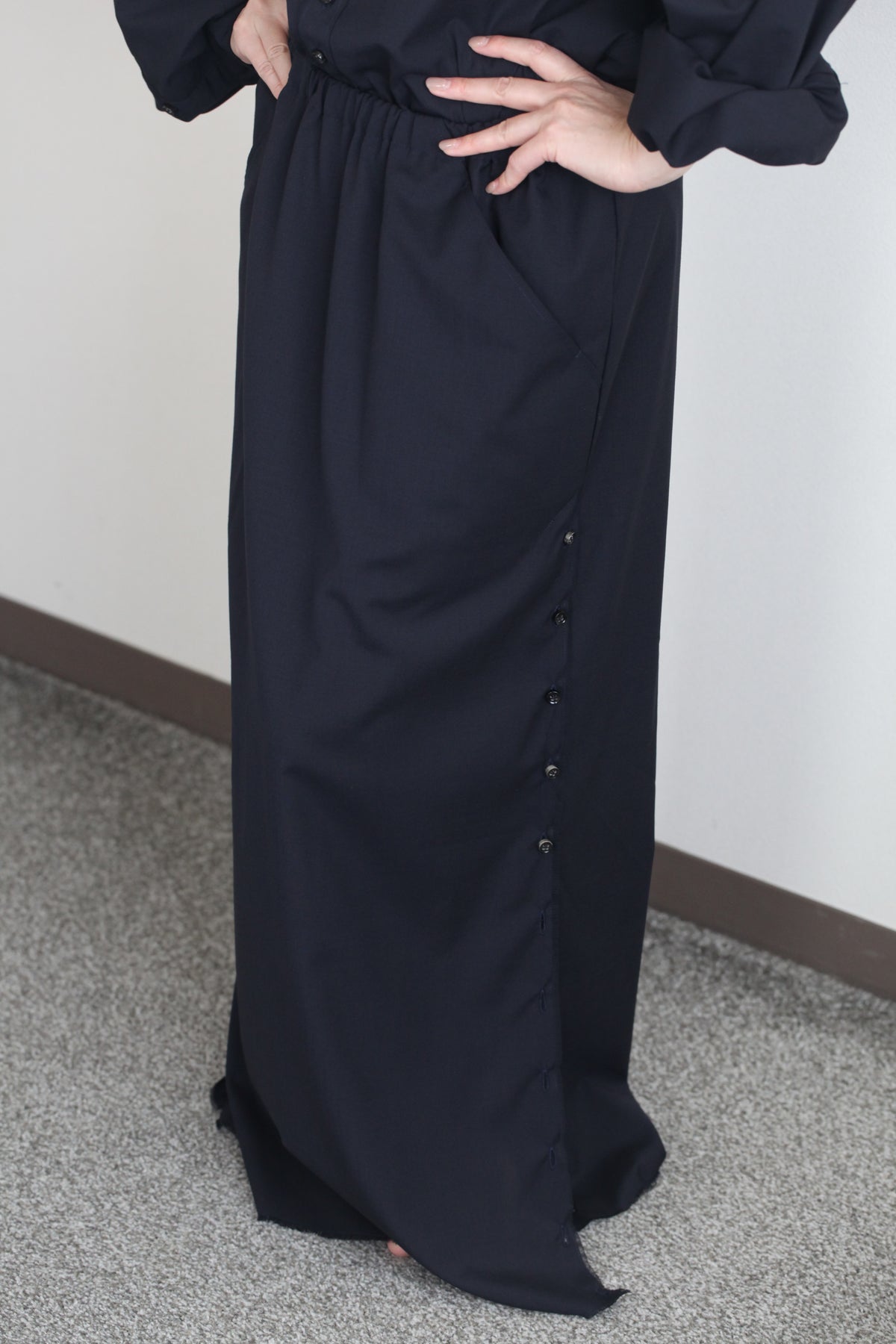 Yang Skirt ヤンスカート_ウールネイビー