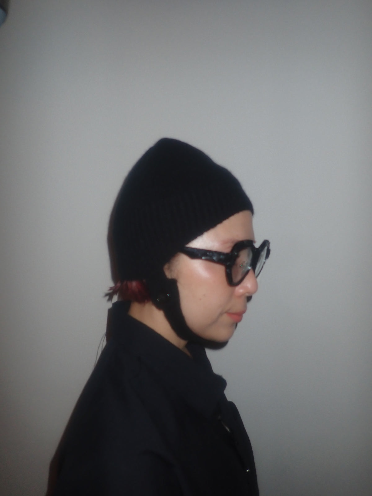 顎紐ニット帽_黒