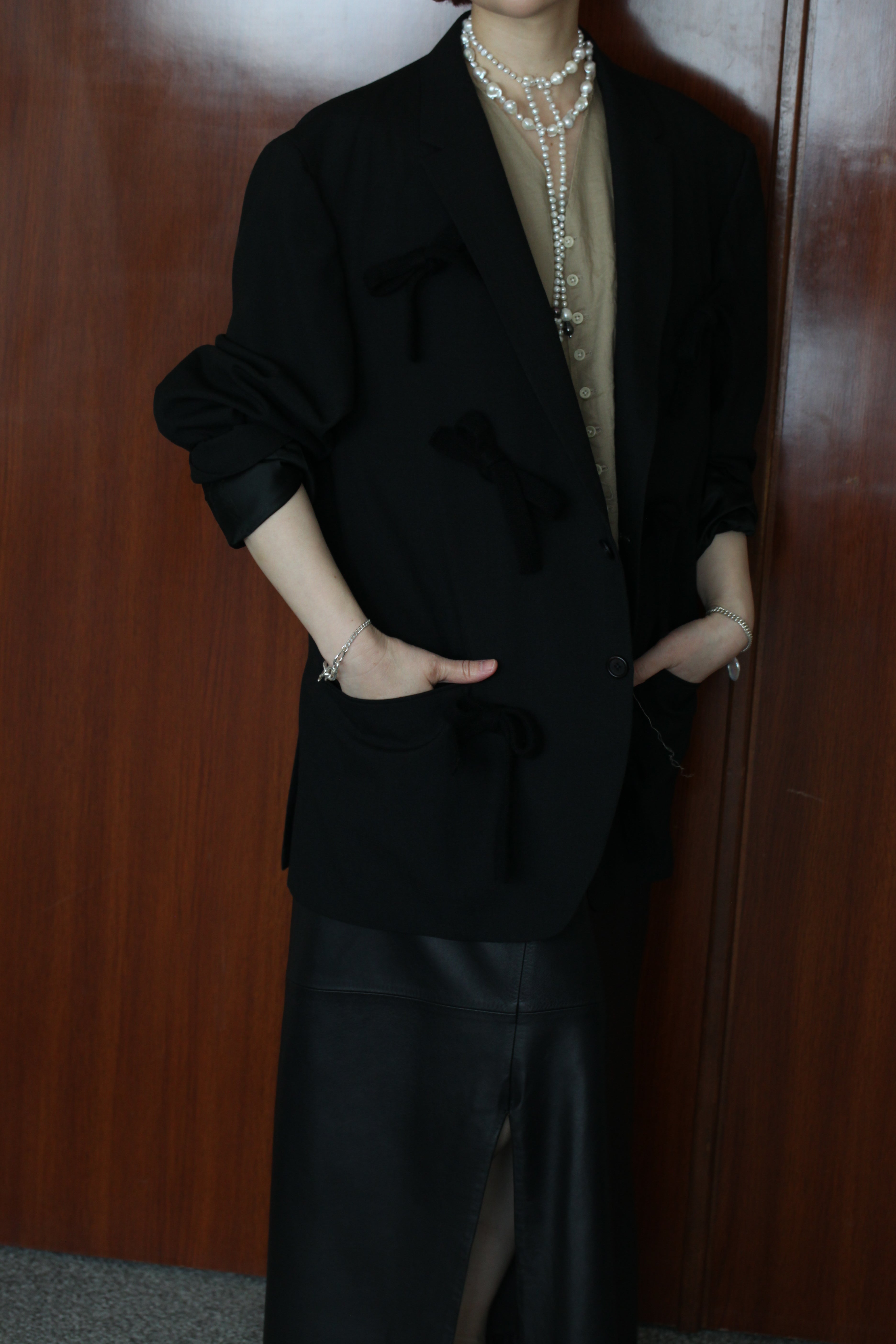 3_黒の黒リボンリボンジャケット – mayumi murasawa
