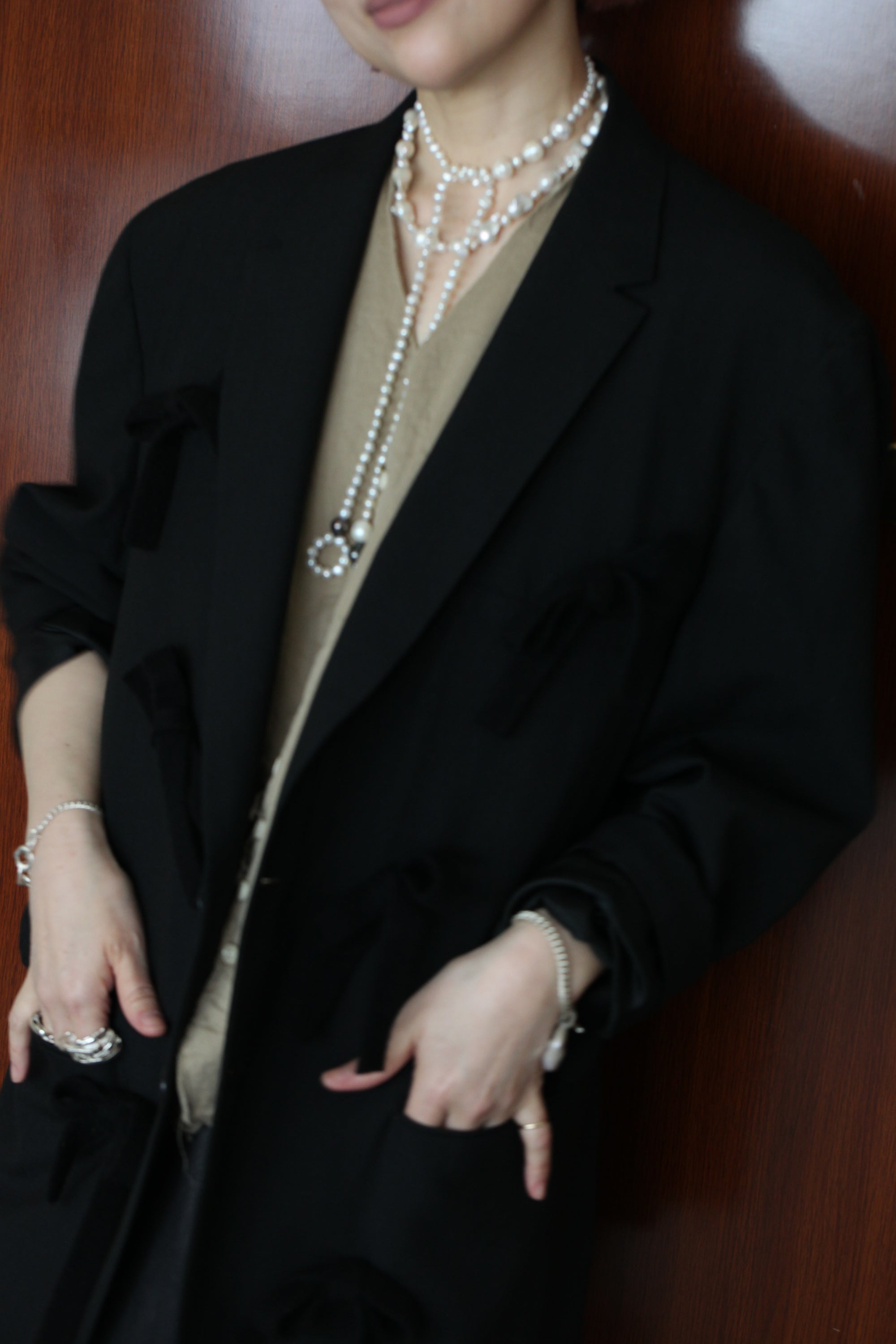 3_黒の黒リボンリボンジャケット