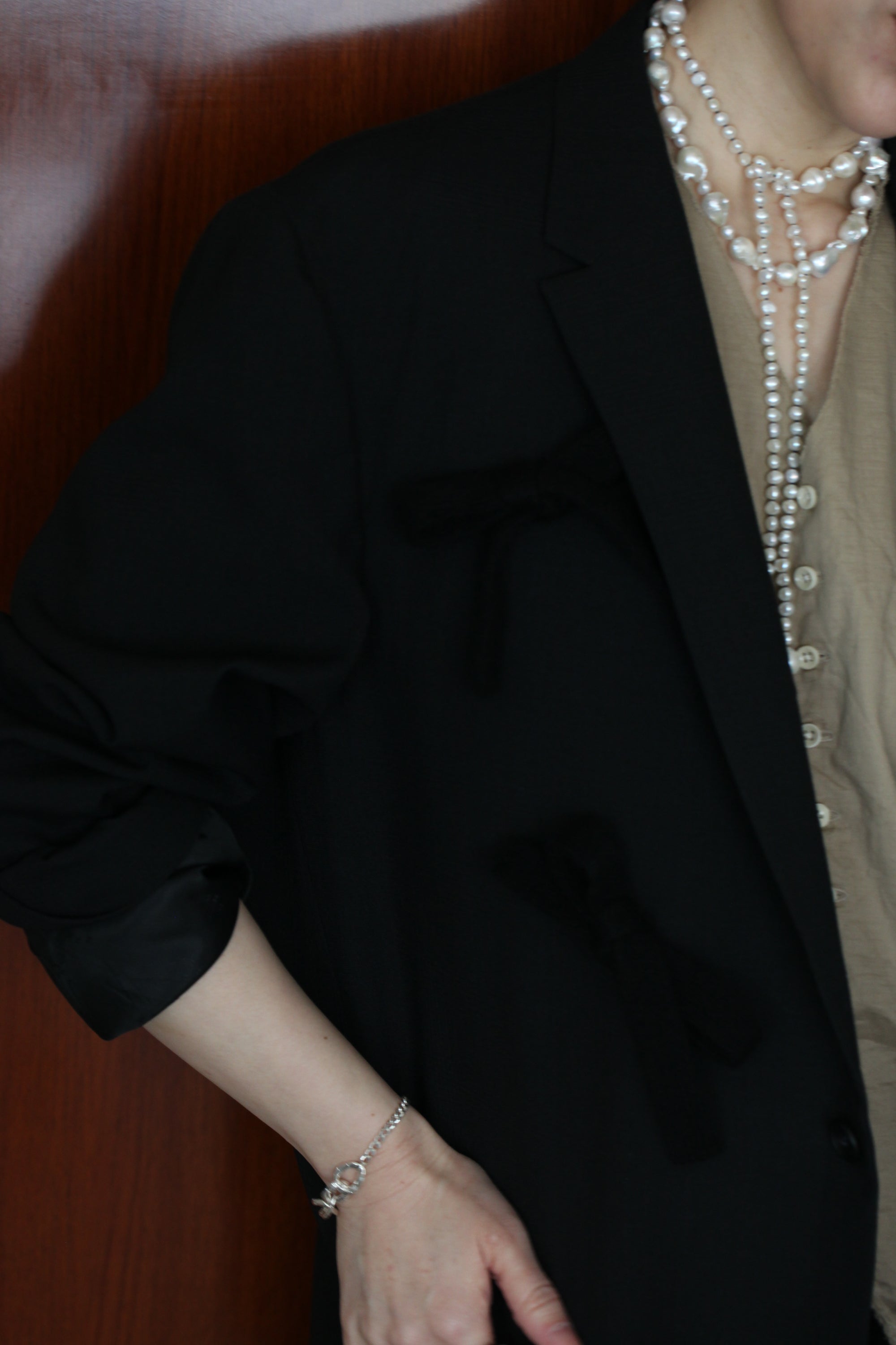 3_黒の黒リボンリボンジャケット