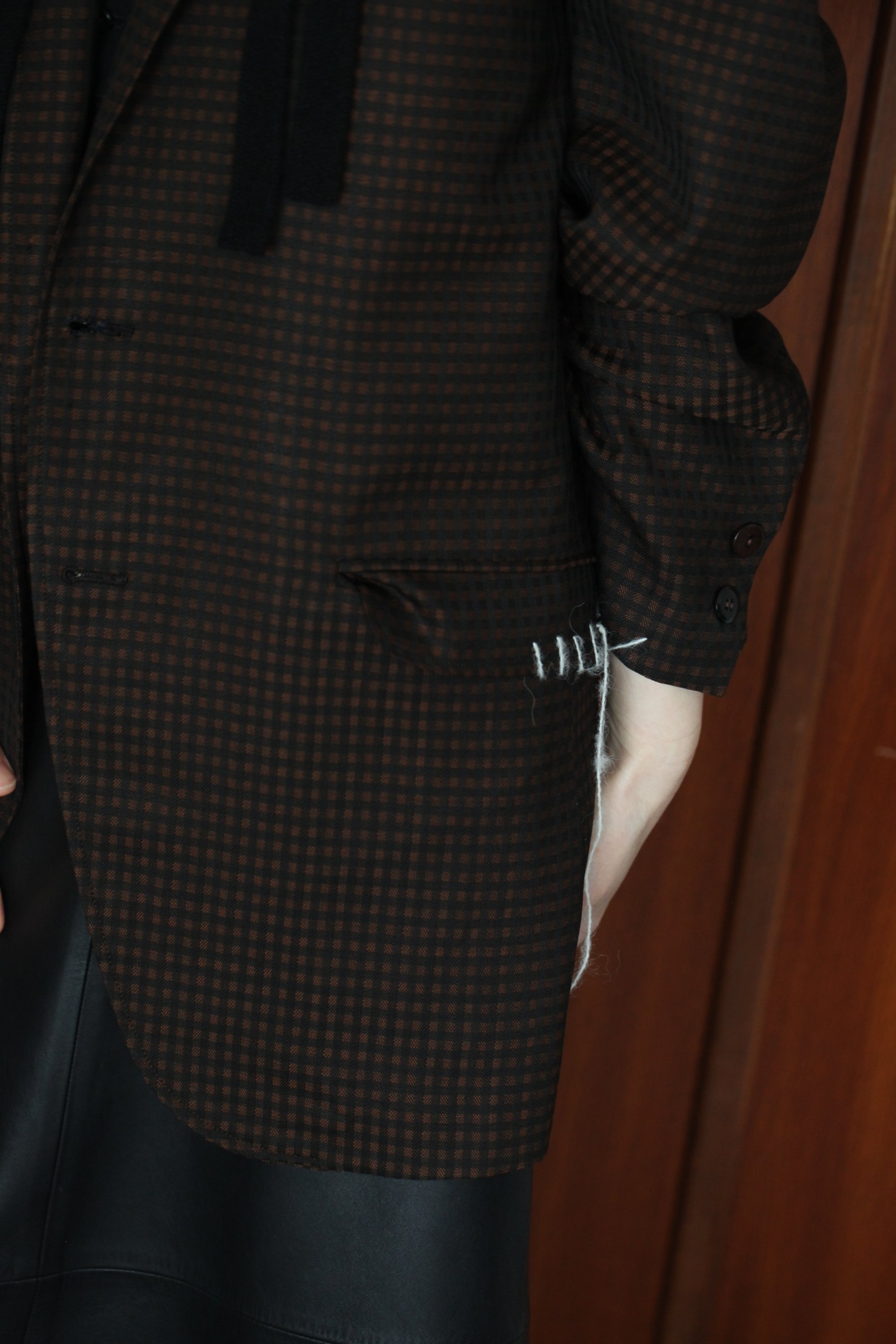 2_チェックの黒リボンジャケット