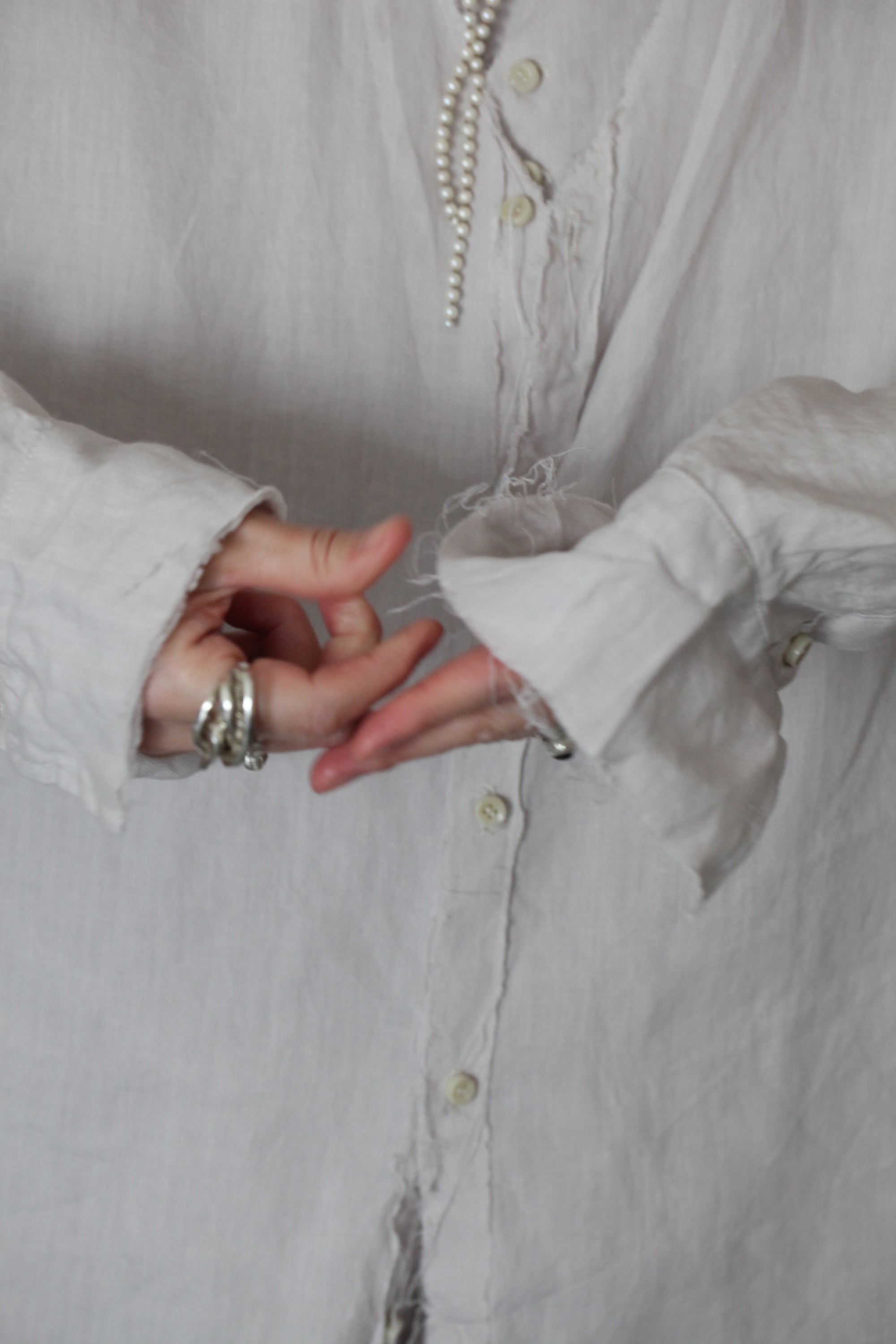 mayumi murasawa shirt_リネン和紙_Vシャツ