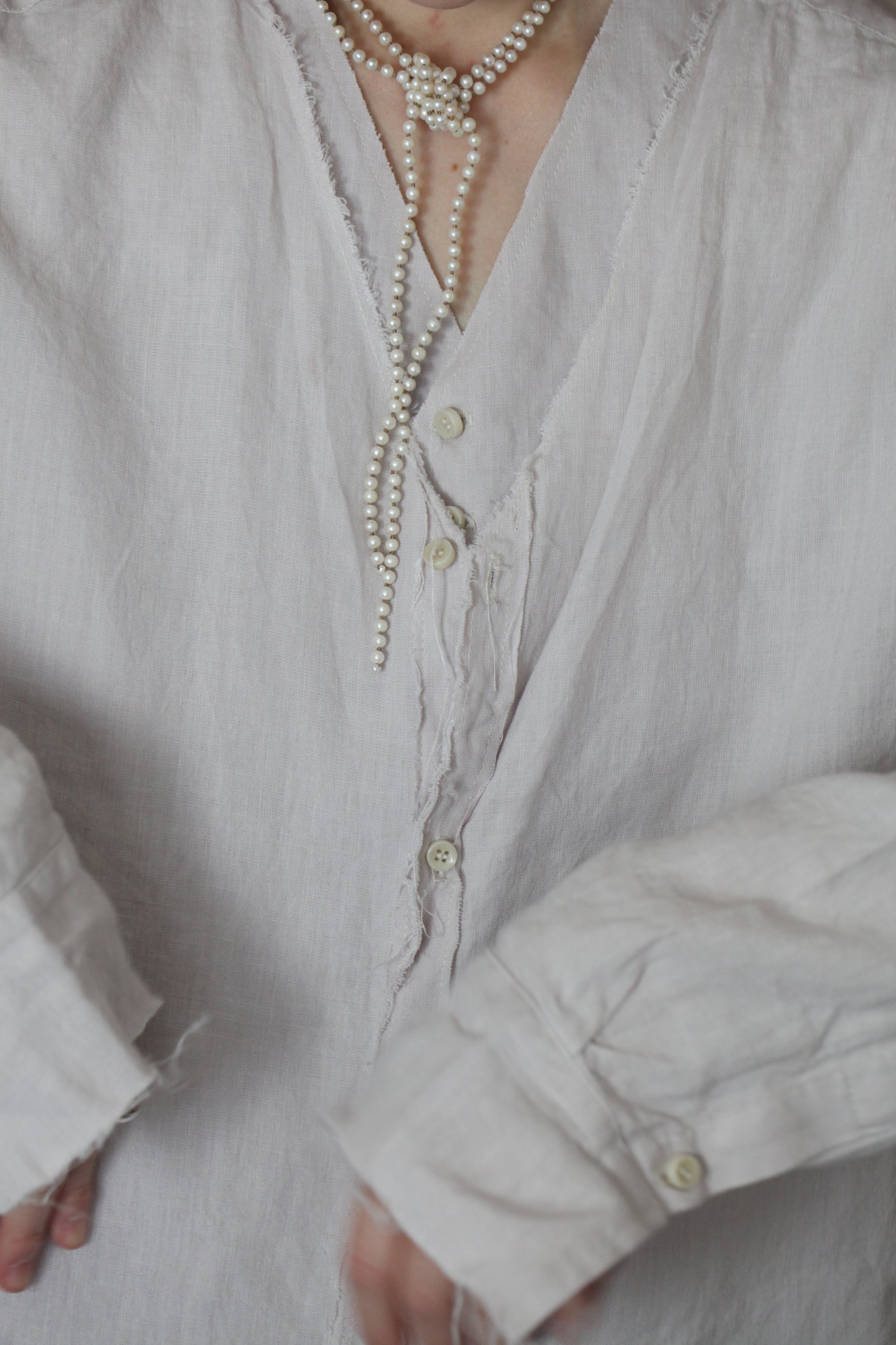 mayumi murasawa shirt_リネン和紙_Vシャツ