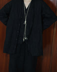 mayumi murasawa shirt_黒リネン_Vシャツ