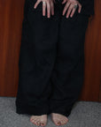 mayumi murasawa shirt_黒リネン_Vシャツ
