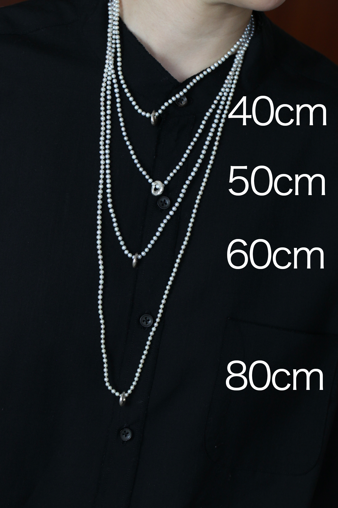 チャームのためのネックレス_パール_丸玉