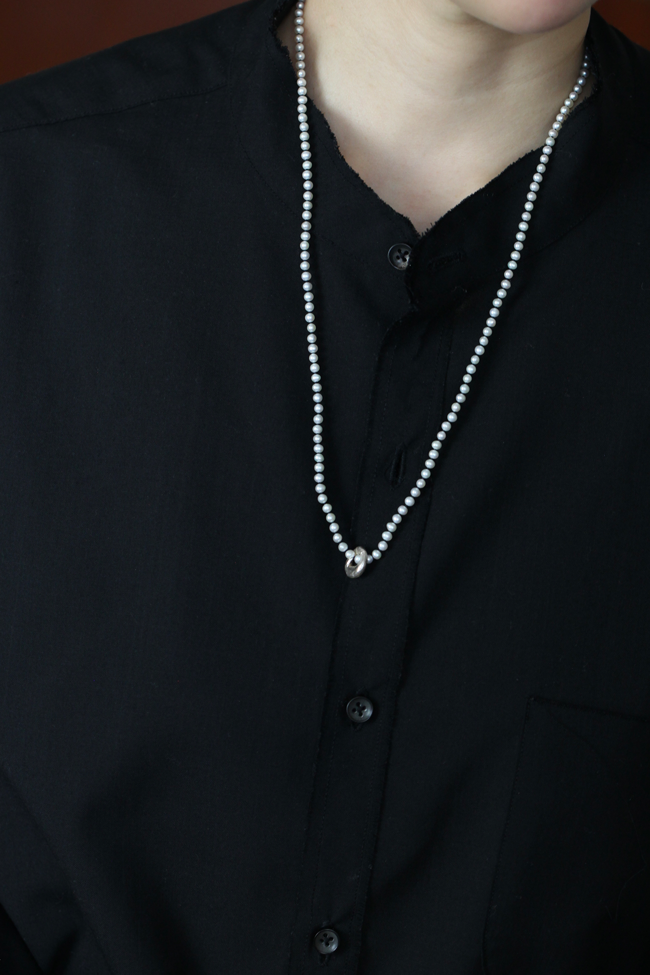 チャームのためのネックレス_パール_丸玉