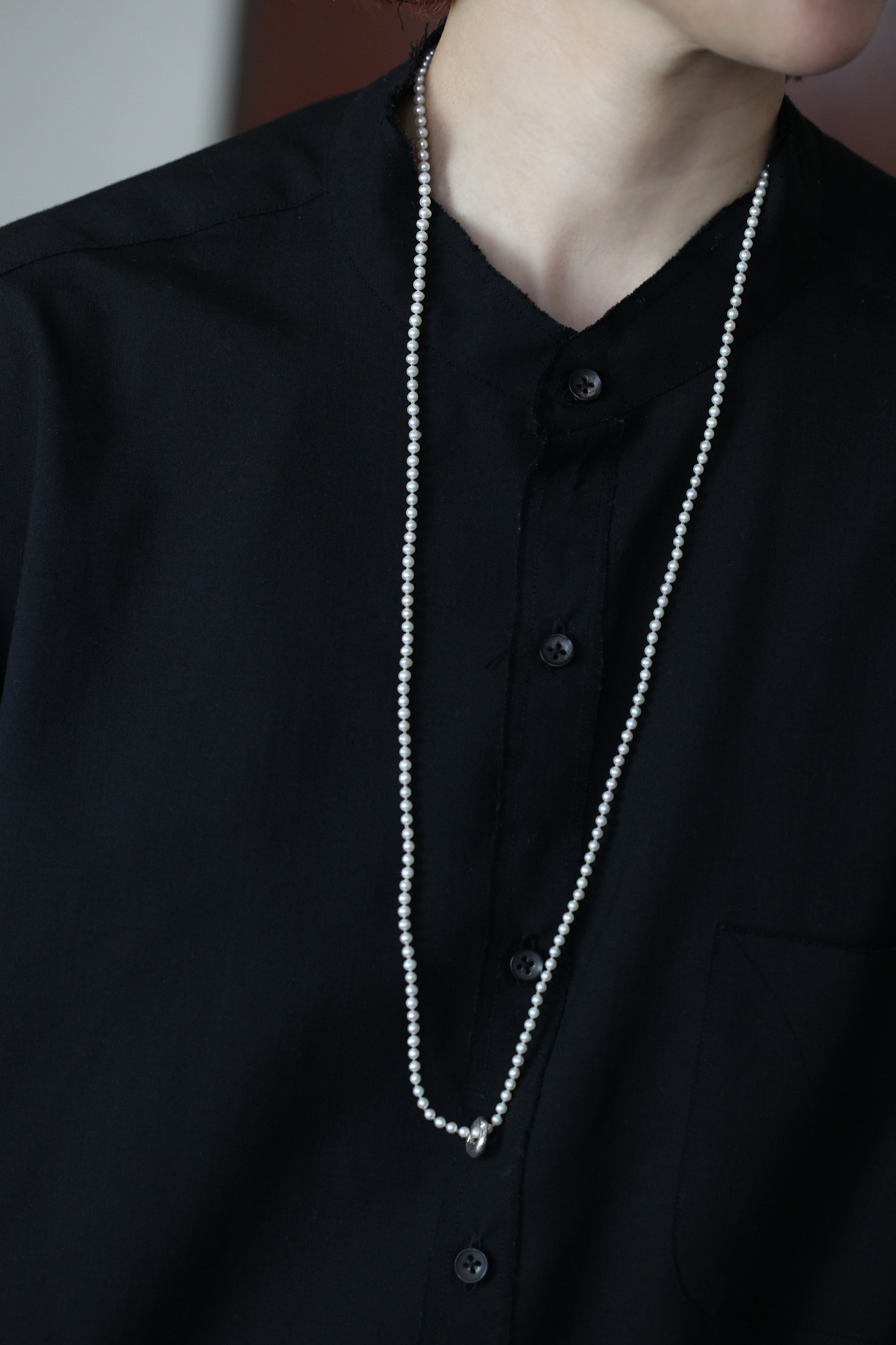 チャームのためのネックレス_パール_丸玉