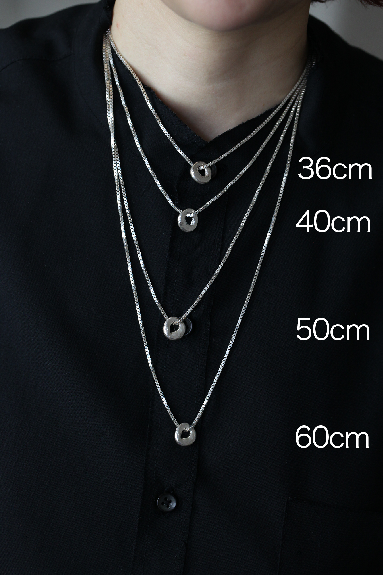 チャームのためのネックレス_ シルバー